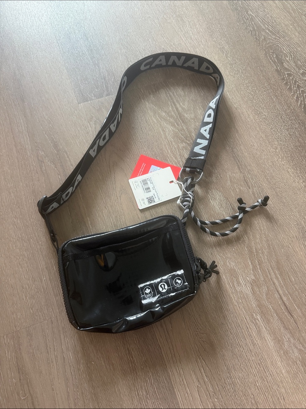 lululemon athletica Black Crossbody Ripstop bag with CANADA Strap
